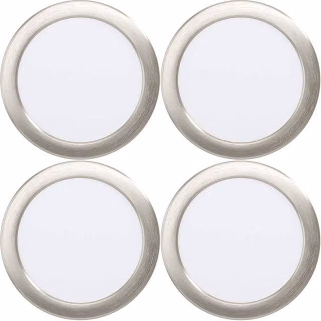 Loops 4 Pack Modern Silver Metal Ceiling Spotlight with LED Bulbs