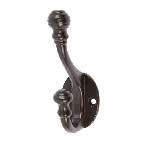 Hammer and Tongs Metal Ball End Hat and Coat Hook in Black or Gold