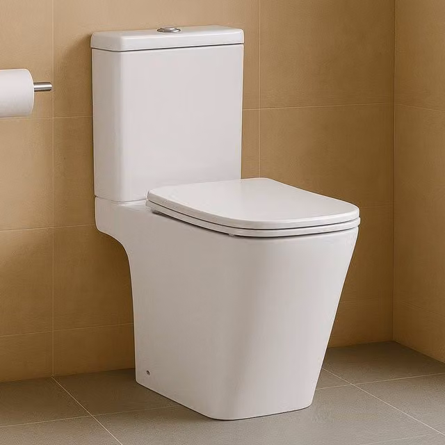 Bathroom Kingdom Milan Rimless Close Coupled Floor Standing Toilet with Soft Close Seat in White