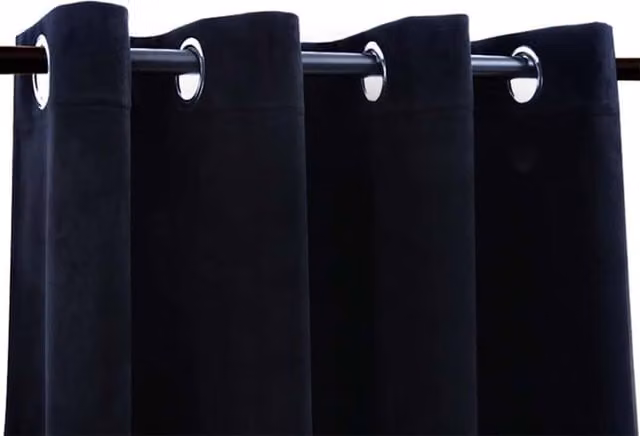 Berkfield Home Elegant Blackout Velvet Curtains with Eyelets, Black, 2 Pack, W: 140 cm, H: 225 cm – 1