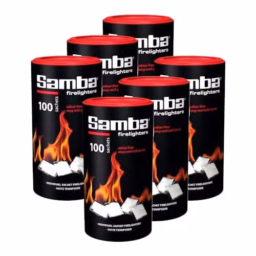 Warma Samba Firestarters Odourless Firelighters in White, 6 Tubes
