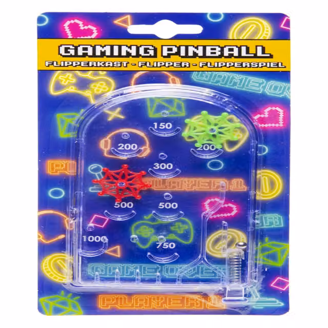 LG-Imports Pack of 12 Gamer Theme Metal Pinball Dexterity Games in White and Multicolour