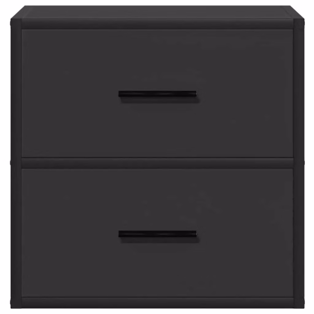 Berkfield Home Set of 2 Wall-mounted Bedside Cabinets in Black, W/D/H: 40 x 31 x 39.5 cm – 4