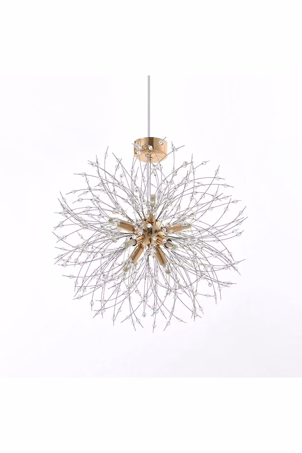 Garden Sanctuary Gold and Brass Firework Chandelier Hanging Pendant Ceiling Light with Crystal Details – 2