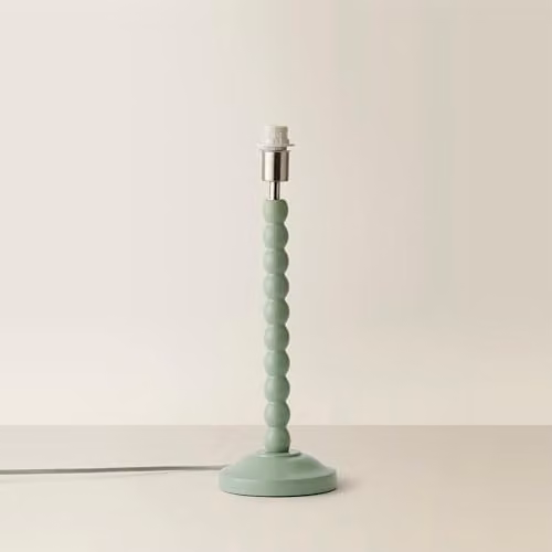 ValueLights Bobbin Stem Table Lamp Base in Green and Blue, H 40 cm x W 13 cm x D 13 cm – 1