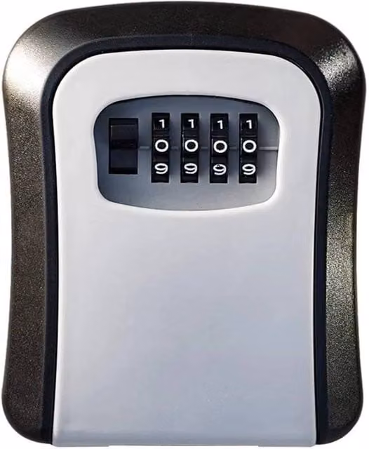 PAWNORA Silver 4 Digit Combination Key Safe Box, Wall Mounted Outdoor Security Code Lock