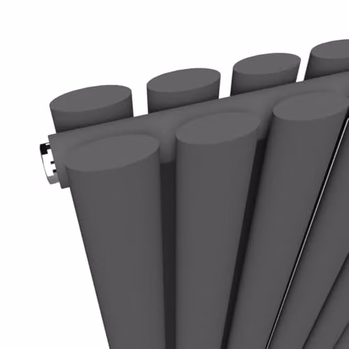 Lux Heat Anthracite Grey Oval Vertical Double Panel Designer Radiator H x W: 180 x 30 cm – 3