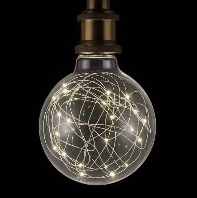 BELL Lighting E27 LED Globe Fairy Light Bulb, Natural White 4000K, Transparent Glass