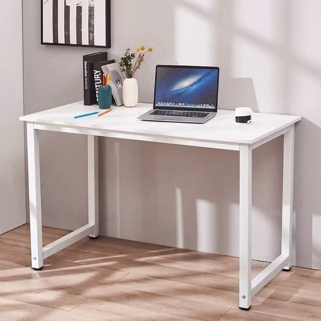 EONLION White Modern Computer Desk for Home Office, W: 120 cm, D: 60 cm, H: 74 cm – 1