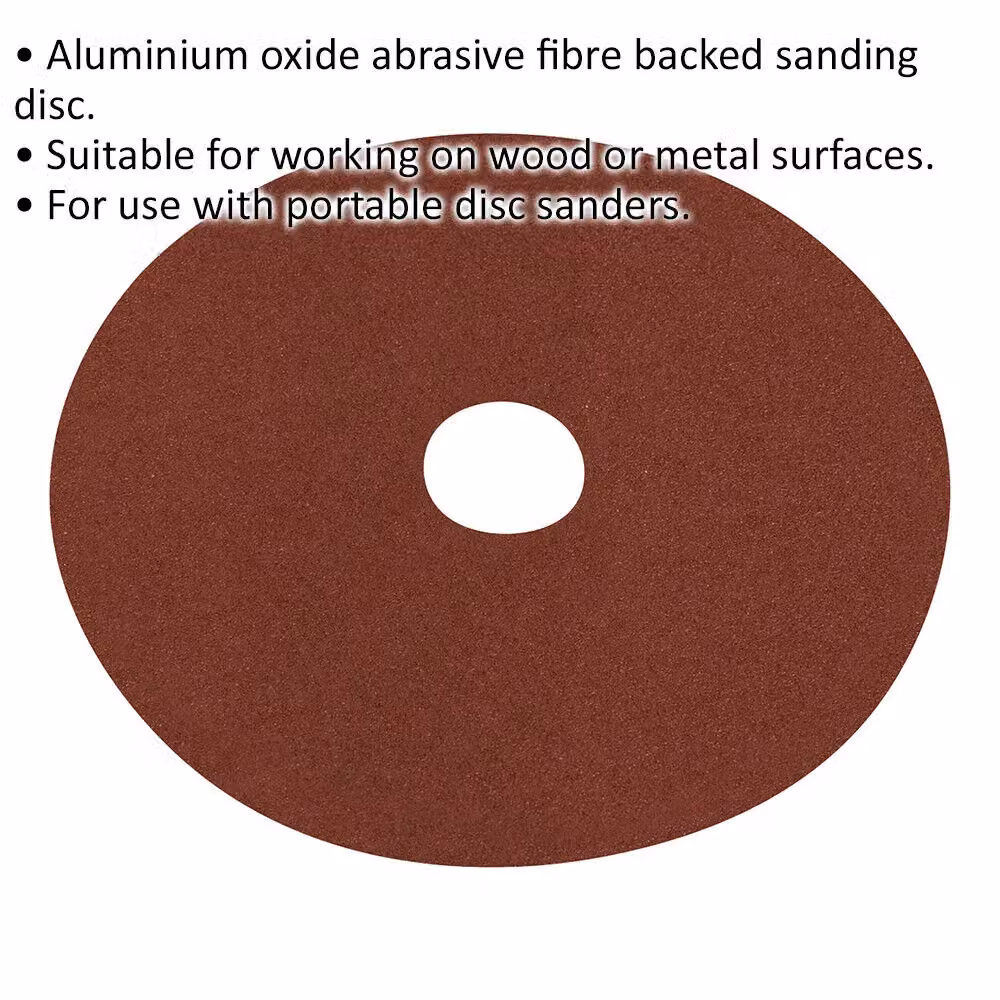 Loops 25 Pack 125mm Fibre Backed Sanding Discs, 60 Grit Aluminium Oxide Round Sheets for Orbital Sanders – 2