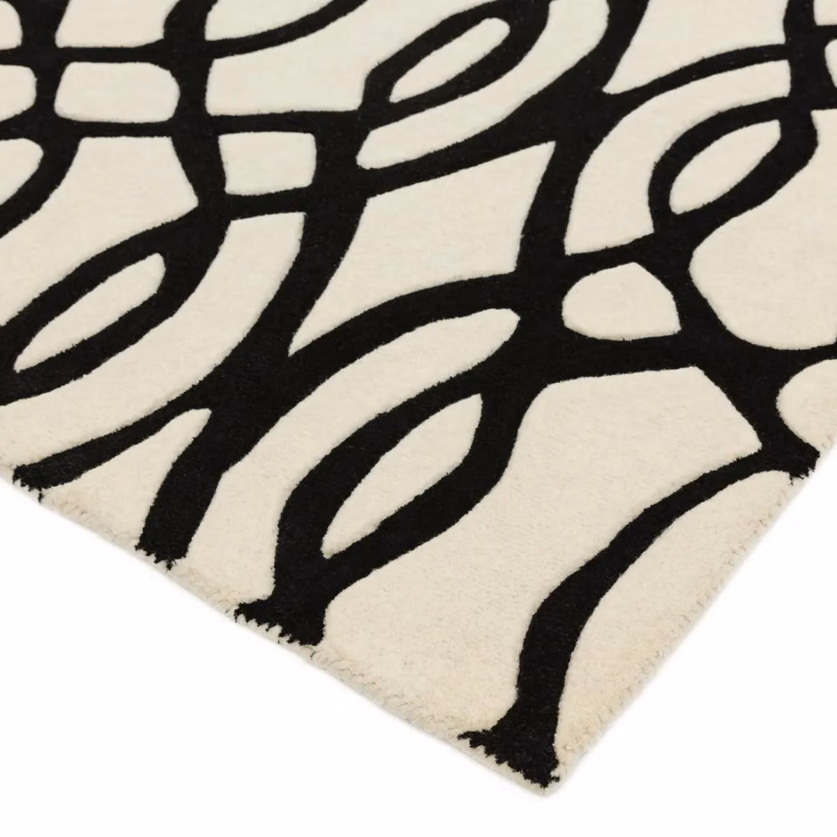 The Rug Shop UK White Abstract Handmade Luxurious Area Rug, W: 200 cm, D: 300 cm – 2
