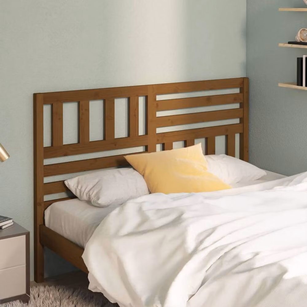 Berkfield Home Rustic Solid Wood Pine Bed Headboard in Honey Brown, W: 146 cm, D: 4 cm, H: 100 cm – 2