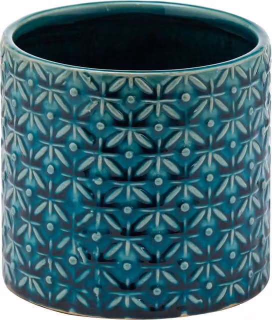 Stephen Collection Thea Geometric Ceramic Tabletop Planter in Turquoise