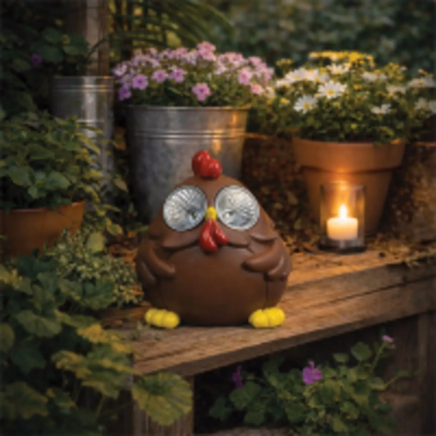 Luxform Solar LED Animal Light, Brown Hen with LED Eyes – 4