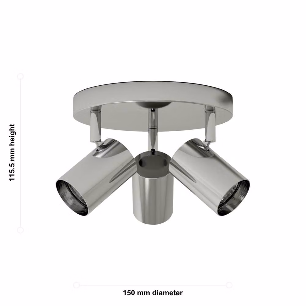 First Choice Lighting Eden Chrome Round Adjustable 3 Light Bathroom Spotlight in Silver – 4