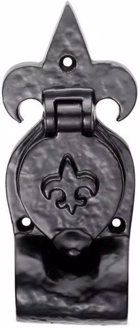 Loops Fleur-De-Lys Rim Cylinder Latch Pull for Nightlatches in Matt Black Antique – 2