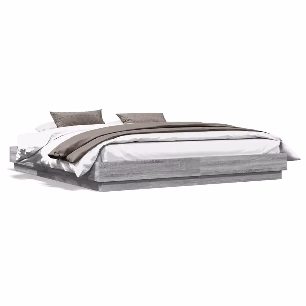 Berkfield Home Sonoma Super King Bed Frame in Grey, W/D/H: 180 x 200 cm – 2