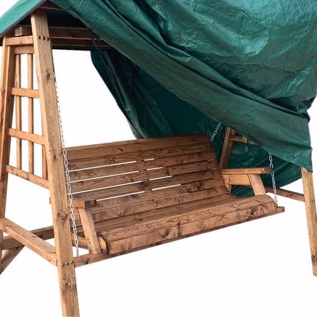 Charles Taylor Deluxe Fitted Two Seater Swing Cover in Green or Beige, W/D/H: 176 x 200 x 176 cm – 3