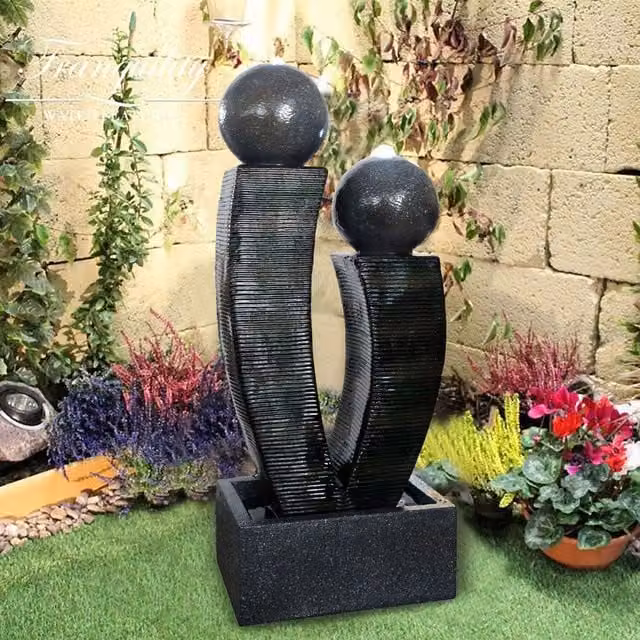 Tranquility Compact Friendship WF Solar Powered Rectangular Water Feature in Grey