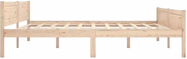 Berkfield Home Modern Solid Pinewood Bed Frame, Brown, W/D/H: 200 x 200 x 63 cm
