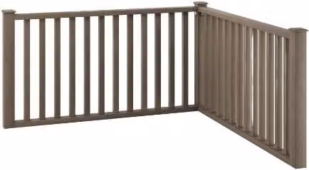 Ecoscape Composite Balustrade Hand Rail and Spindle Kit in Walnut Brown, W/H: 115 x 164 cm