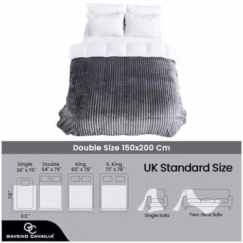 Gaveno Cavailia Fluffy Fleece Throw Blanket, Charcoal Grey, W/D/H: 150 x 200 cm – 6