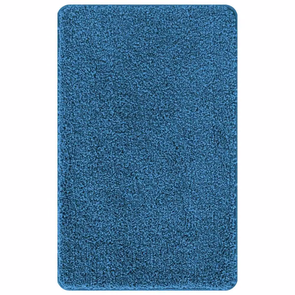 Berkfield Home 3 Piece Non-Slip and Washable Bath Mat Set in Blue Polyester – 4