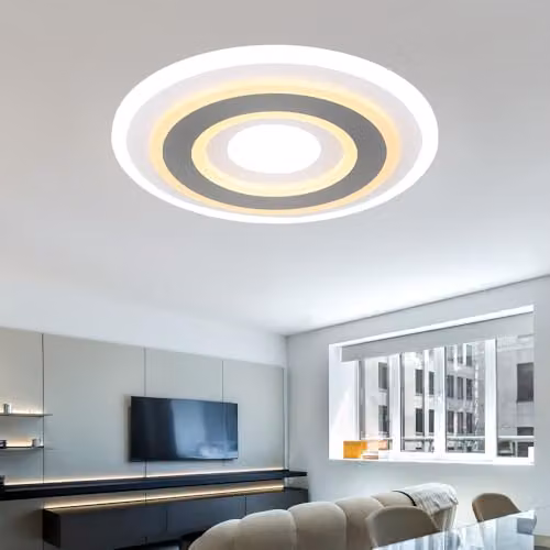 Globo Lighting Netlighting Round LED Ceiling Light with Remote Control and Dimming Function, White or Grey – 3