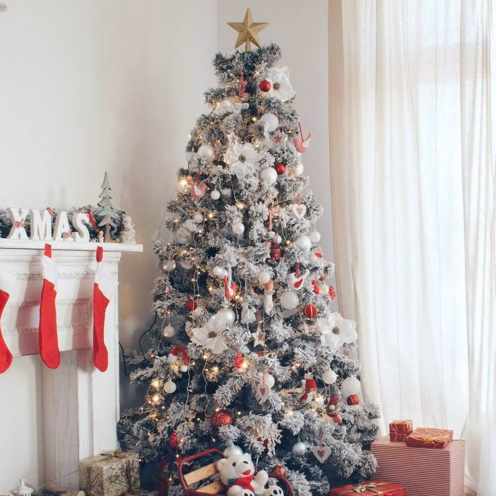 Pelle & Sol White Snow Tipped Flocked Christmas Tree – 5