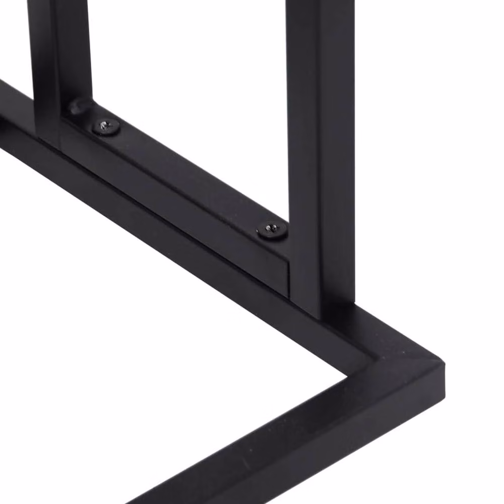 Berkfield Home Black Matt Metal Freestanding Decorative Towel Rack, W: 48 cm, D: 24 cm, H: 78.5 cm – 4