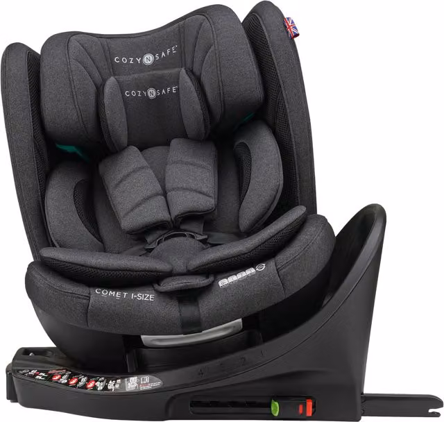 Cozy N Safe Comet 360 i-Size Rotating Child Car Seat with Isofix Base and Load Leg, Grey
