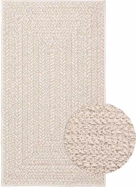 Berkfield Home ZIZUR Jute Look Indoor and Outdoor Rug, Beige, W: 60 cm, D: 110 cm