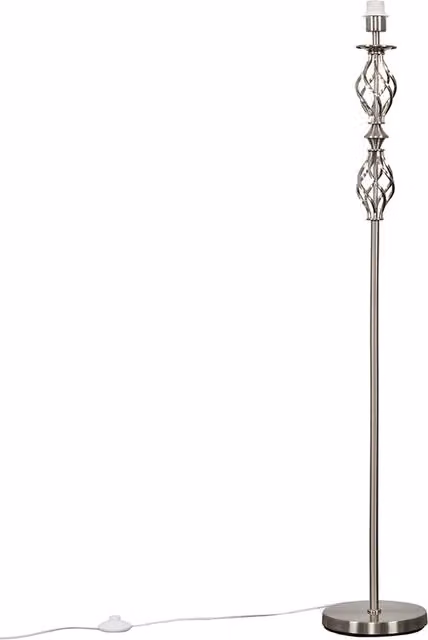 ValueLights Classic Double Twist Floor Lamp Base in Brushed Chrome Silver