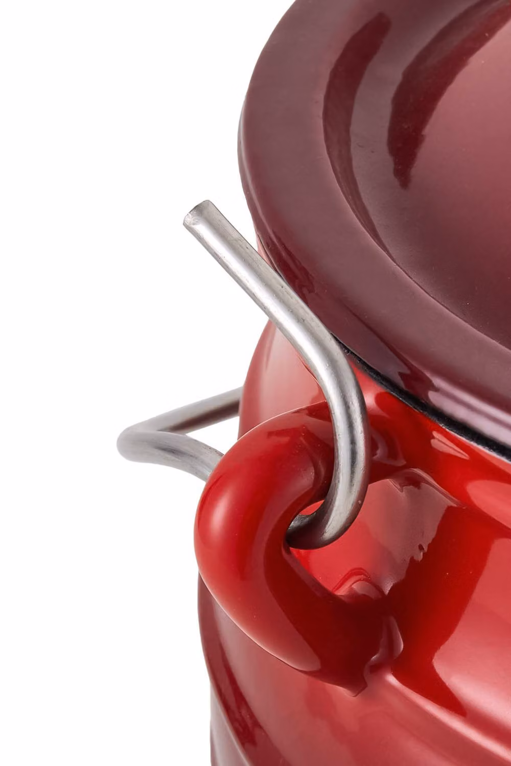 Garden Sanctuary Red Enamelled Cast Iron Cauldron with Lid and Three Legs, 6L – 4