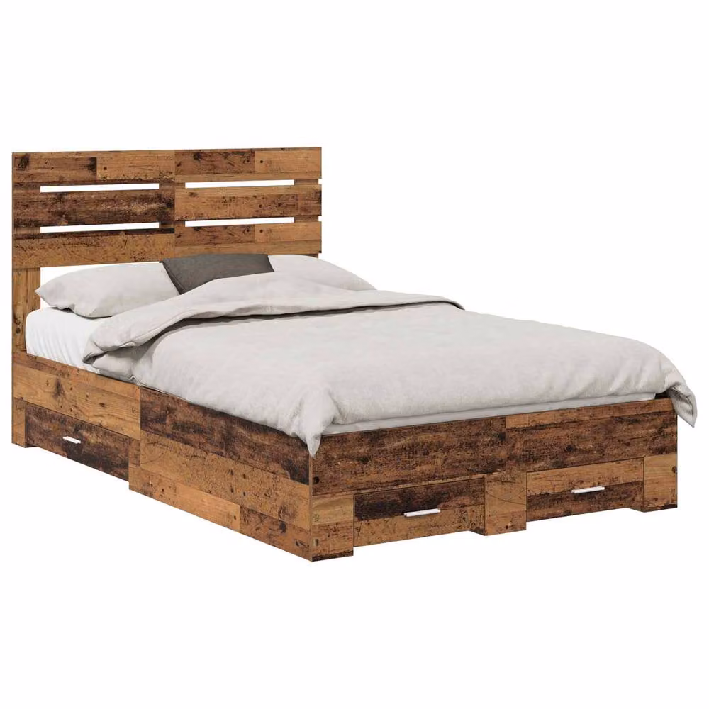 Berkfield Home Modern Bed Frame with Headboard and Drawers in Brown Engineered Wood – 2