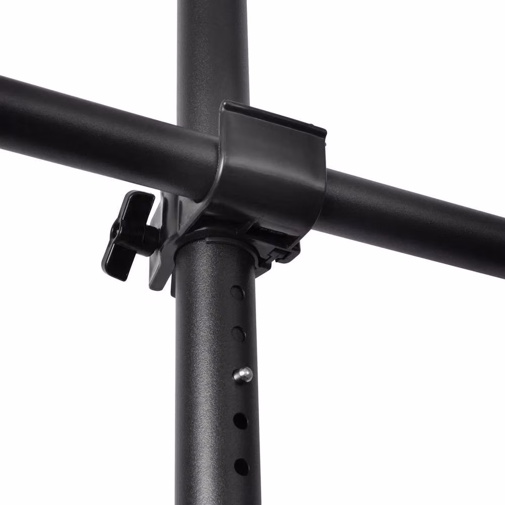 EONLION Adjustable Double Rail Clothes Rack in Matt Black Metal – 5