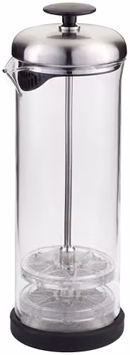 Judge Milk Frother Jug in Transparent Glass and Silver – 1