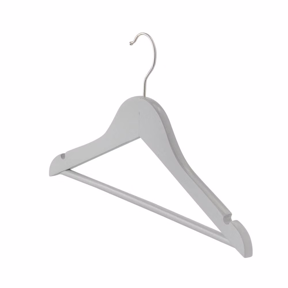 Havendro Wooden Kids Hangers with Trouser Bar, Grey, Pack of 30 – 2