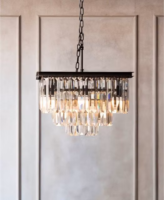 Orsina Kensington Townhouse Multi Crystal Pendant Light in Black