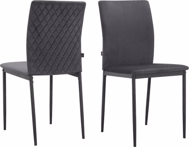 Pavia Velvet Dining Chairs, 2 Pack, Anthracite