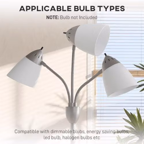 HOMCOM Modern Arc Tree Floor Lamp in Silver Tone, Height: 155 cm – 3