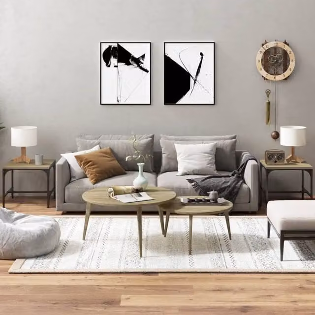 Berkfield Home Set of 2 Sonoma Oak Side Tables in Brown, W/D/H: 40 x 40 x 35 cm – 1