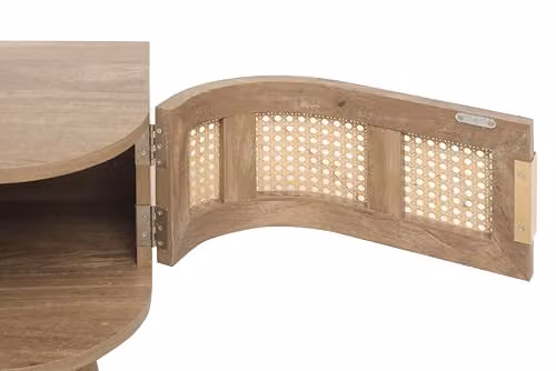 Birlea Noah Rattan and Oak 2 Door Console Table, Brown – 3