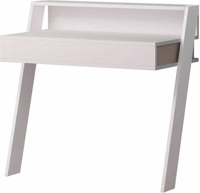 Havendro Matt White Wall Mounted Floating Writing Desk with 1 Drawer and 1 Shelf – 1
