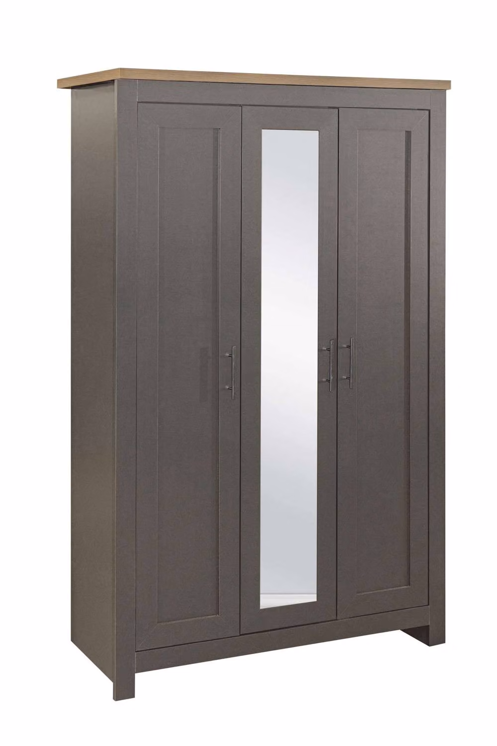 Birlea Highgate 3 Door Mirrored Wardrobe in Grey and Oak with Hinged Doors – 2