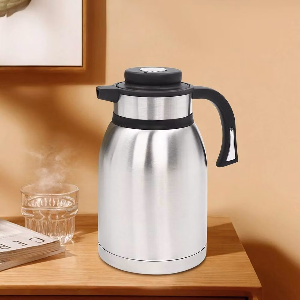 FLAVORA Stainless Steel Insulated Vacuum Jug Thermos Flask in Silver – 5
