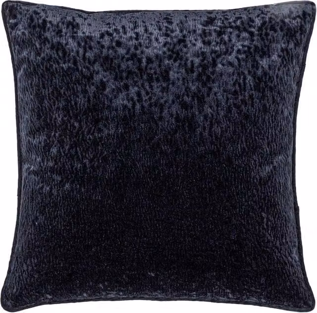 Paoletti Black Velvet Square Cushion with Removable Cover, W/D/H: 50 x 50 x 50 cm