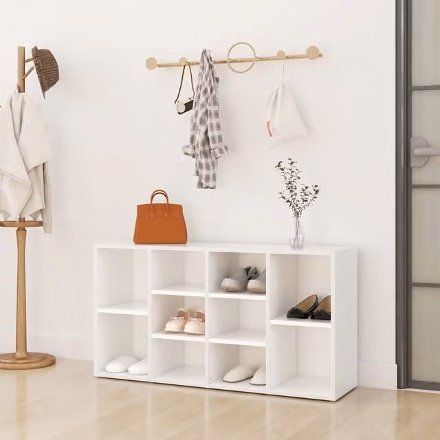 Berkfield Home White Shoe Bench W/D/H: 103 x 30 x 54.5 cm – 1
