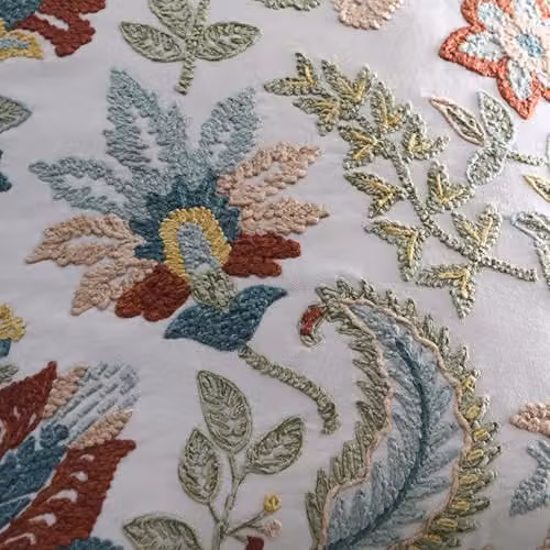 Appletree Amara Floral Embroidered Square Cotton Filled Cushion, Multicolour, W/D/H: 43 x 43 x 43 cm – 3