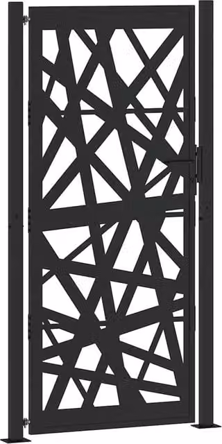 Berkfield Home Black Steel Garden Gate, W: 105 cm, H: 205 cm – 1